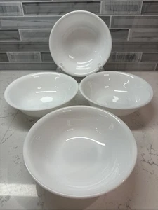VTG~Corelle Vitrelle Winter~Frost White~6” Cereal/Soup/Salad Bowls~Set of 4~USA! - Picture 1 of 11