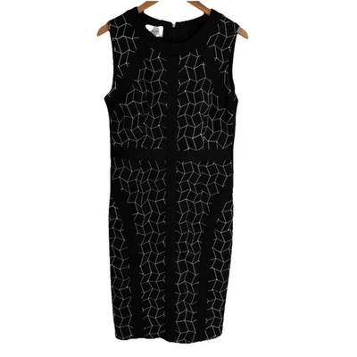 Donna Morgan Womens Pique Knit Pencil Midi Dress 12 Black Office Siren Career - Image 1 of 4