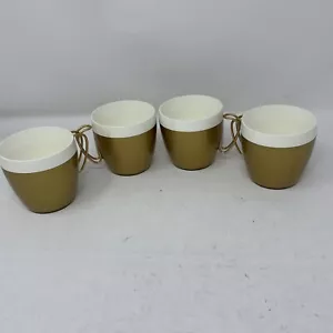Vintage 4er Set West Bend HFC Thermo-Serv Kaffeetassen Kunststoff mit Metallgriffen - Bild 1 von 8