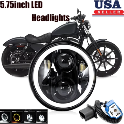 5 3/4 英寸 5.75 英寸 LED 车头灯高低 DRL 适用于 Harley-Davidson Sportster XL 1200 883 — 第 1/4 张图片
