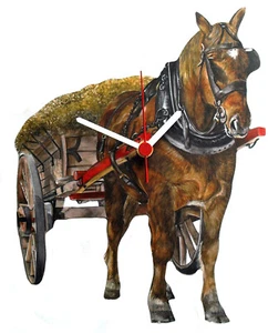 Horse and Cart Clock -Horse & Cart Clock - Working Horses OF7-C - Picture 1 of 3