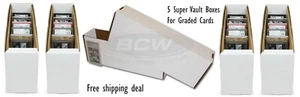 5 BCW Graded Card Super Vault Schuh Aufbewahrungsbox PSA Beckett & andere Plattenkarten - Bild 1 von 7