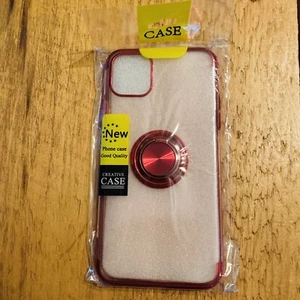 iPhone Plus 11 Pro Case Clear Ultra Slim thin Ring Holder Case Cover Red - Picture 1 of 6