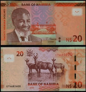 NAMIBIA 20 DOLLARI (P NUOVO) 2022 IMBALLO ORIGINALE - Foto 1 di 1