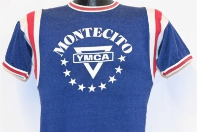 Camiseta de colección años 50 YMCA MONTECITO SANTA BARBARA CALIFORNIA 33 RAYAS PEQUEÑA S Foto 1 de 4