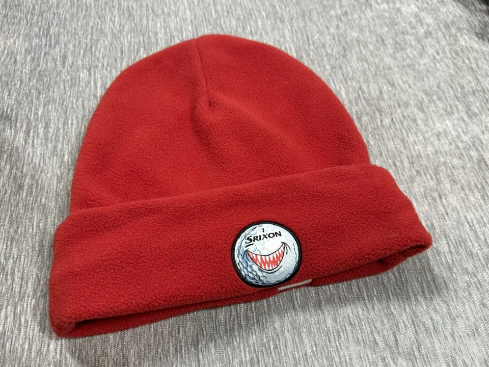 Srixon Beanie Hat Cap Mens Red Fleece Golf Retro Vintage Outdoors Winter Snow b - Image 1 of 4