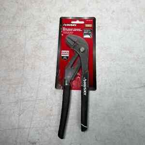 Husky 8 in. Quick Adjusting Groove Joint Pliers with Straight Jaw, Push Button