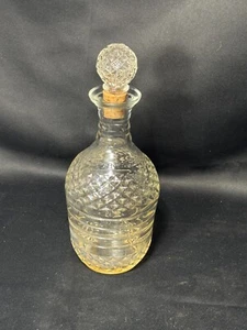 Mid-Century 10" Diamant & gerippt geschliffenes Glas unsere Weinkaraffe mit Stopfen 1940er - Bild 1 von 9