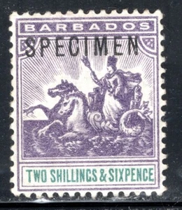 Barbados Stamp Scott #101, 2sh6p, SPECIMEN, Purple & Green, 1904, MLH, SCV$70.00 - Picture 1 of 1