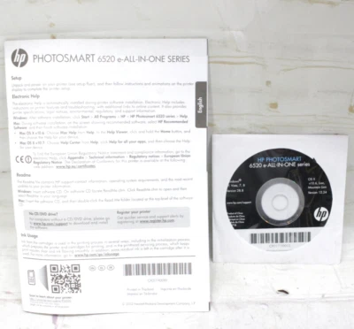 Impresora todo en uno HP Photosmart 6520 E - PC CD Rom controlador disco y manual Foto 1 de 4