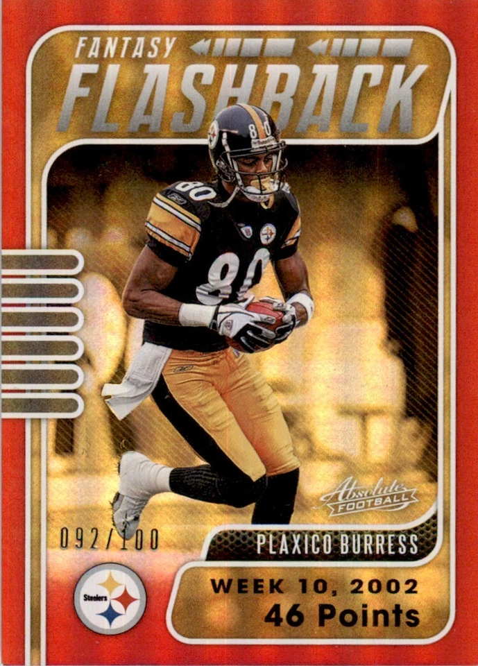 Plaxico Burress 2020 Panini Absolute Fantasy Flashback Spectrum Red #FF-PB /100 - Image 1 of 2