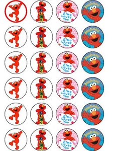 CUPCAKE TOPPERS PAPEL OBLEA COMESTIBLE PRECORTADO ELMO x 24 - Imagen 1 de 1