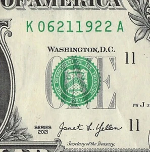 JUNE 21 1922 Birthday Date Note Fancy Serial Number One Dollar Bill 06 21 1922 - Picture 1 of 11