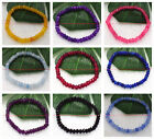 Fashion 2x4mm Faceted Multicolor Gemstone Jade Rondelle Beads Bracelets 7.5"