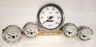 Gauges kit 100 mm mechanical Speedo +Elec Oil + Temp +Volt +Fuel Gauges WC - Image 1 of 3