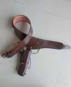 Gun Holster Belt Leather Revolver Pistol Tooled .22 .35/357 .44/45 Cal Western - Picture 1 of 9