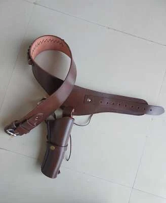 Gun Holster Belt Leather Revolver Pistol Tooled .22 .35/357 .44/45 Cal Western - Image 1 of 4