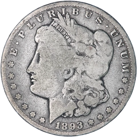1893 CC Morgan Silver Dollar Very Good+ See Pics U569 Cover
