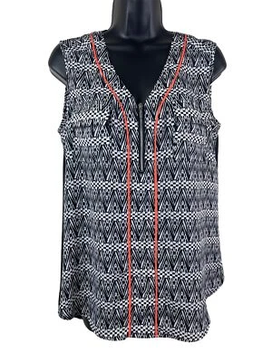 Blusa My Michelle Mujer Talla Mediana M Sin Mangas Negra Blanca Top Alto Transparente Foto 1 de 4