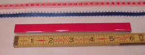 1 pc. *Glossy Ruby Red* Ceramic Tile, Pencil - Liner - Sizzle: 1/2" X 6" by A.O. - Picture 1 of 12