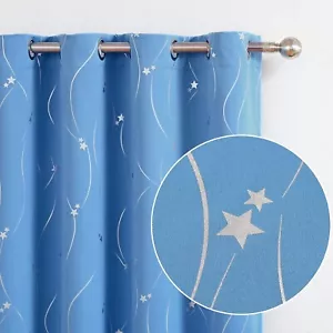 Tende Stampe a Stella Isolate Termicamente Oscuramento Tende Grommet 52x95 - Foto 1 di 6