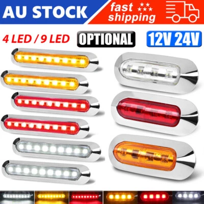 LED Side Marker Lamp Clearance Lights Trailer Truck Amber White Red Chrome Lamp - image 1 of 4