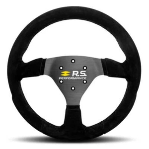 Renault Sport R.S. Performance Steering Wheel Black Suede Black Spokes 330mm - Picture 1 of 12