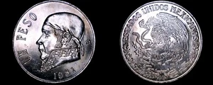 1981 Open 8 Mexican 1 Peso World Coin - Mexico - Picture 1 of 1