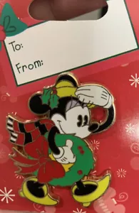 Christmas Minnie Mouse holiday wreath Disney Pin LE - Picture 1 of 1
