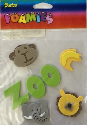 Pegatinas ZOO Foamies (7 piezas) Darice•Animales•Elefante•León •Mono•Fabricación de tarjetas. Foto 1 de 4