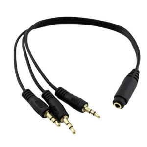 3.5mm 1/8" Female 3 Pole TRS to 3 Male Stereo Headphone Splitter Audio Aux Cable - Picture 1 of 12