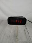 TIMEX T121 Black/Silver Digital Alarm Clock Red Display TESTED & WORKS FREE SHIP