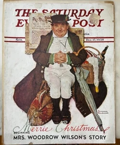 Saturday Evening Post - Dec. 17, 1938 cover only Merry Christmas Norman Rockwell - Picture 1 of 1