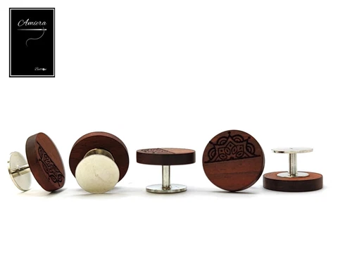 Amiera Button Butang Baju Melayu,Malaysia men's suit button ~Solid Wood+engraved Cover