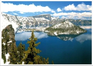 Postcard Crater Lake Oregon OR 6x4 Snow Scene - Picture 1 of 2