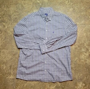 Johnnie-O Prepformance Button Down Shirt Mens Large L Beige Plaid Long Sleeve  - Picture 1 of 11