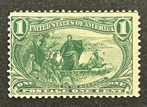 Travelstamps: 1898 US Stamps Scott# 285 Trans-Mississippi, 1cent Mint No Gum MNG Cover