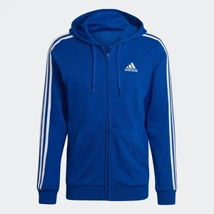 Sudadera con Capucha Adidas Essentials French Terry 3 Rayas Cremallera Completa Para Hombre - Azul MEDIANO - Imagen 1 de 1