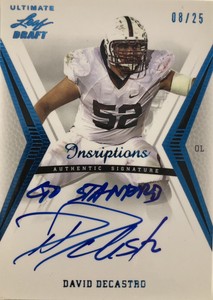 2012 Ultimate Leaf Draft Blue Inscriptions /25 David DeCastro Rookie Auto RC