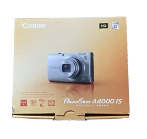 Canon PowerShot A3400 IS HD 16.0 MP Digital Camera 5X Optical Zoom Tested Silver - Picture 1 of 6