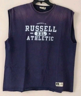 CAMISETA SIN MANGAS AZUL CULTURISMO ATLÉTICO Y2K RUSSELL TALLA LG Foto 1 de 4
