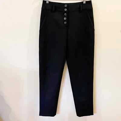 Pantalón de lana de pierna recta con botones negros tallados en 999 negro talla 10/12 Foto 1 de 4