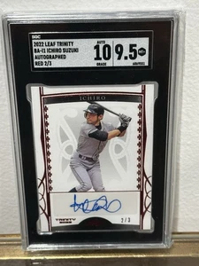 2022 Leaf Trinity Ichiro Suzuki #BA-I1 Red Foil /3 Autographed SGC 9.5 Auto 10 - Picture 1 of 2