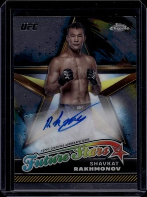 2024 Topps Chrome UFC Future Stars Autographs Shavkat Rakhmonov #FSA-SRA - Image 1 of 2