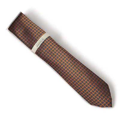 Portafolio Perry Ellis - Corbata Hombre - Naranja con Patrón Azul, Estilo Clásico, NUEVO Foto 1 de 4