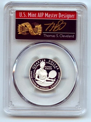 2025 S 25C Silver Althea Gibson Quarter PCGS PR70DCAM FS Cleveland Arrows - Image 1 of 2