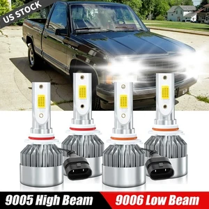 For Chevy C2500 C3500 2000-1988 6000K LED Headlight Bulbs Hi Low Beam 9005+9006 - Picture 1 of 11