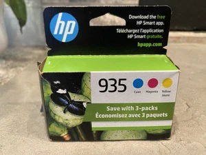 HP 935 Ink Cartridges Tri-Color Genuine N9H65FN Cyan Magenta Yellow Exp 02/2025 - Picture 1 of 7