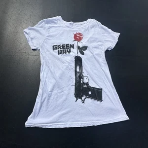 Green Day Rose And Pistol Graphic Print Women’s Top (XS?) - Picture 1 of 5