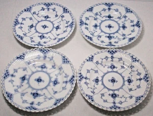 Royal Copenhagen BLUE FLUTED: Full Lace #1088: 4 Bread & Butter Plates: EXC: NR - Picture 1 of 3